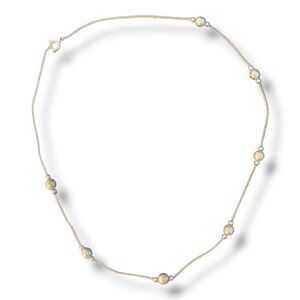 Sterling Silver 925 Bead Dainty Station Necklace